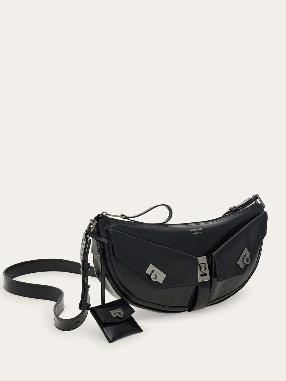 Ferragamo Women's Black Multipocket Hobo Bag Black
